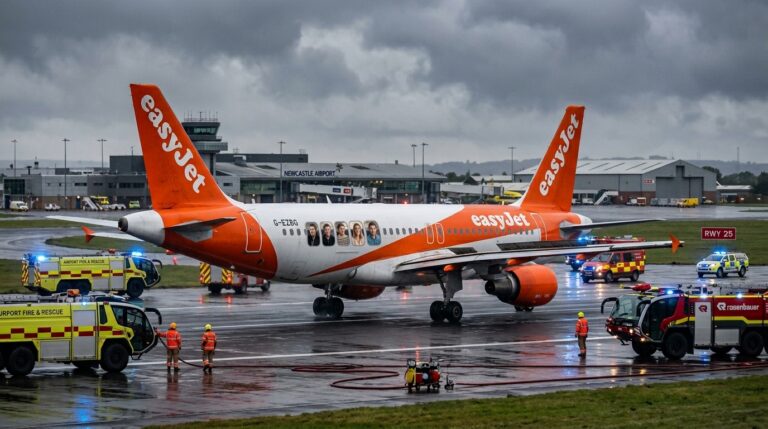 easyjet flight u2238 emergency landing newcastle