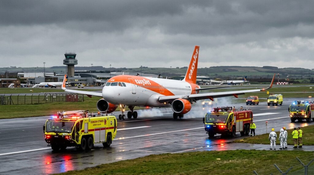easyjet flight u2238 emergency landing newcastle