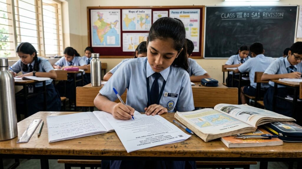 8th Class Social Question Paper 2018 SA1 Government