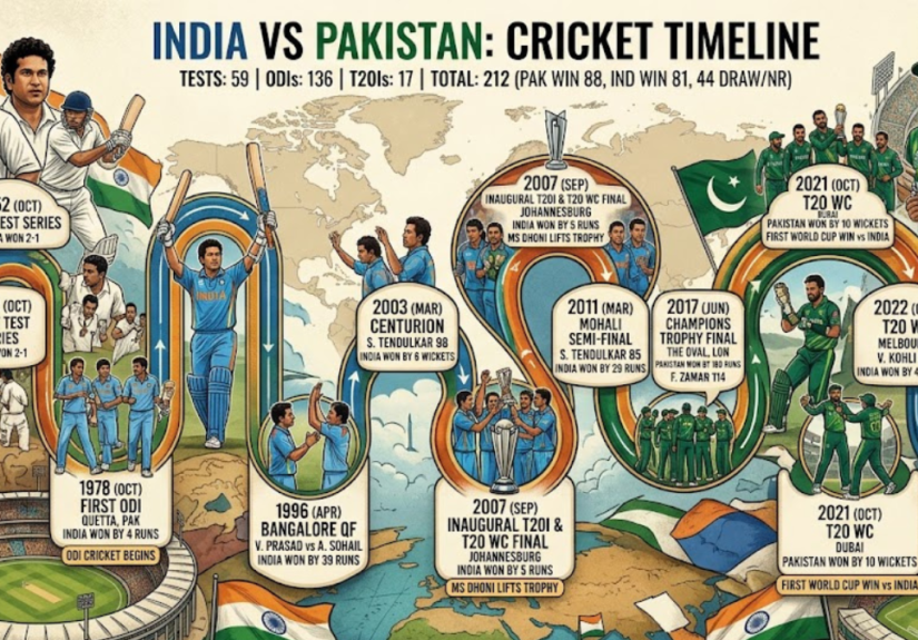 india national cricket team vs pakistan national cricket team timeline
