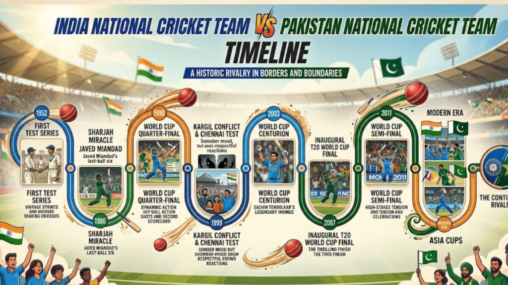 india national cricket team vs pakistan national cricket team timeline